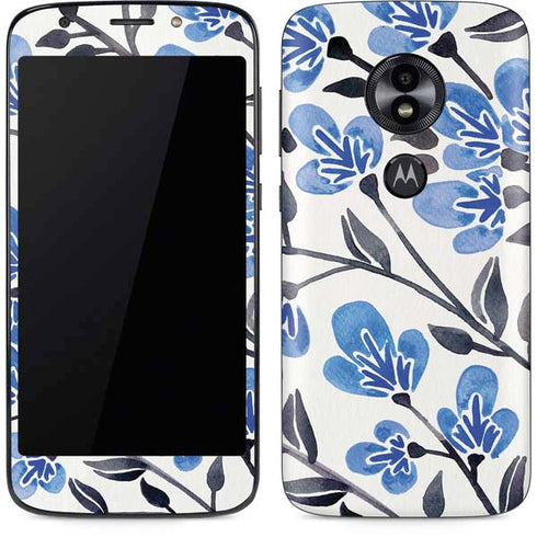 Cat Coq Blue Cherry Blossoms Moto E5 Play Skin